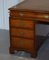 Burr Walnut & Brown Leather Cushion Drawer Partner Desk from Hamptons & Sons 10