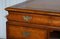 Burr Walnut & Brown Leather Cushion Drawer Partner Desk from Hamptons & Sons 13
