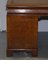 Burr Walnut & Brown Leather Cushion Drawer Partner Desk from Hamptons & Sons 18