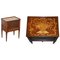 19th Century Dutch Marquetry Inlaid Side Table with Tambour Fronted Door, Image 1