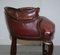 Small Oxblood Leather Claw & Ball Cabriolet Leg Chair or Desk Stool, Image 11