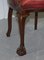 Small Oxblood Leather Claw & Ball Cabriolet Leg Chair or Desk Stool 7