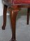 Small Oxblood Leather Claw & Ball Cabriolet Leg Chair or Desk Stool 8