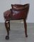 Small Oxblood Leather Claw & Ball Cabriolet Leg Chair or Desk Stool 15