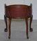 Small Oxblood Leather Claw & Ball Cabriolet Leg Chair or Desk Stool, Image 14