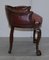 Small Oxblood Leather Claw & Ball Cabriolet Leg Chair or Desk Stool 10