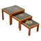 Very Large Nesting Tables with Zodiac Astrology Maps to the Top, Set of 3 1