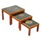 Very Large Nesting Tables with Zodiac Astrology Maps to the Top, Set of 3, Image 1