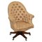 Hardwood Chesterfield Captain's Directors Armchair, Image 1