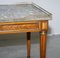 Antique French Marquetry Inlaid Coffee Table with Thick Marble Top & Brass Gallery Rail 8