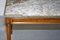 Antique French Marquetry Inlaid Coffee Table with Thick Marble Top & Brass Gallery Rail 12