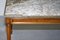 Antique French Marquetry Inlaid Coffee Table with Thick Marble Top & Brass Gallery Rail, Image 12