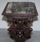 Italian Ornately Hand Carved Oak Side Table with Solid Marble Top, 1840s, Image 16