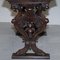 Italian Ornately Hand Carved Oak Side Table with Solid Marble Top, 1840s 17