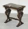 Italian Ornately Hand Carved Oak Side Table with Solid Marble Top, 1840s 3