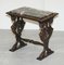 Italian Ornately Hand Carved Oak Side Table with Solid Marble Top, 1840s, Image 3