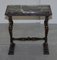 Italian Ornately Hand Carved Oak Side Table with Solid Marble Top, 1840s 2