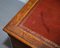 Antique Victorian Burr Walnut Twin Pedestal Partner Desk with Brown Leather Top 7