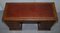 Antique Victorian Burr Walnut Twin Pedestal Partner Desk with Brown Leather Top, Image 4