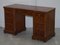 Antique Victorian Burr Walnut Twin Pedestal Partner Desk with Brown Leather Top 3