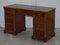 Bureau Victorien Antique en Loupe de Noyer avec Plateau en Cuir Marron 3