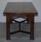Art Nouveau Style Refectory Hayrake Dining Table with Carved Legs 14