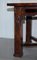 Art Nouveau Style Refectory Hayrake Dining Table with Carved Legs 8