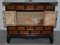 Antique Chinese Burr Elm & Brass Engraved Sideboard 18