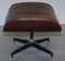 Vintage Brown Leather Lounge Chair & Ottoman, Set of 2 16
