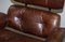Poltrona vintage in pelle marrone con poggiapiedi, set di 2, Immagine 5