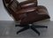 Vintage Brown Leather Lounge Chair & Ottoman, Set of 2 10