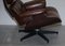 Vintage Brown Leather Lounge Chair & Ottoman, Set of 2, Image 10
