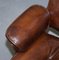 Vintage Brown Leather Lounge Chair & Ottoman, Set of 2 7