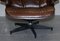 Vintage Brown Leather Lounge Chair & Ottoman, Set of 2 8