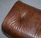 Vintage Brown Leather Lounge Chair & Ottoman, Set of 2 15