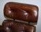 Vintage Brown Leather Lounge Chair & Ottoman, Set of 2, Image 4
