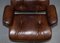 Vintage Brown Leather Lounge Chair & Ottoman, Set of 2, Image 6