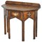 Pugin Style Brown Leather Studded Console Table 1