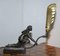 Art Deco Marmor & Bronze Statue Tischlampe 4