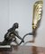 Art Deco Marmor & Bronze Statue Tischlampe 5