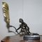 Art Deco Marble & Bronze Statue Table Lamp 2
