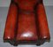 Art Deco Whisky Brown Leather Club Armchairs, Set of 2 17