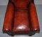 Art Deco Whisky Brown Leather Club Armchairs, Set of 2, Image 17