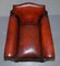 Art Deco Whisky Brown Leather Club Armchairs, Set of 2 6