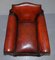 Art Deco Whisky Brown Leather Club Armchairs, Set of 2, Image 6