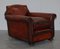 Art Deco Whisky Brown Leather Club Armchairs, Set of 2 13