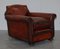 Art Deco Whisky Brown Leather Club Armchairs, Set of 2, Image 13