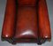 Art Deco Whisky Brown Leather Club Armchairs, Set of 2, Image 7