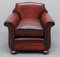 Art Deco Whisky Brown Leather Club Armchairs, Set of 2 14