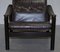 Fauteuil et Repose-Pieds Chesterfield Mid-Century en Cuir Marron, Set de 2 10